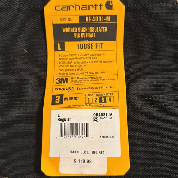 BRAND NEW WITH TAGS: Carhartt Insulated overalls “Bibs” - Picture 7 of 14